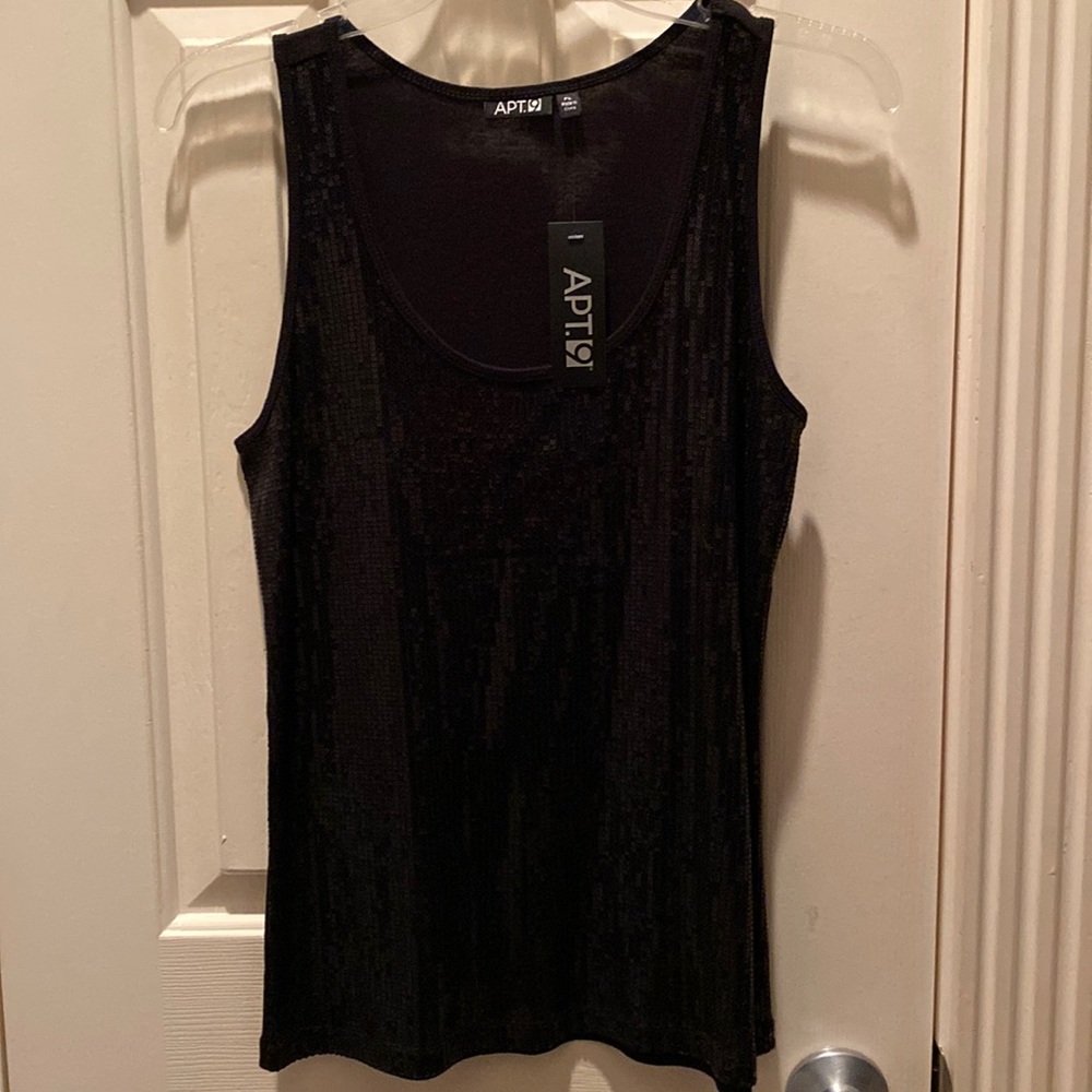 NWT Apt. 9 black sequined top
